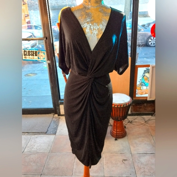 Black Dress with Tie Style into the Dress - Picture 1 of 3